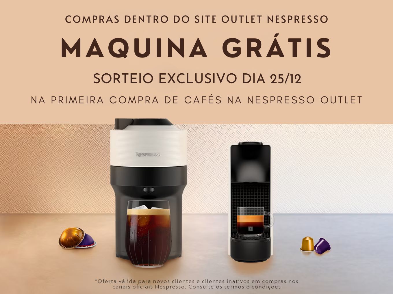 Banner de máquinas Nespresso em promoção